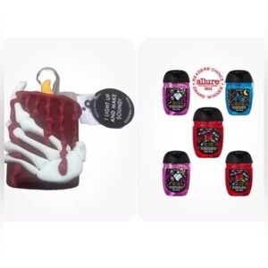 Bath And Body Works HALLOWEEN Skeleton Hand Lights/Sounds Pocketbac+5 Hand Gels